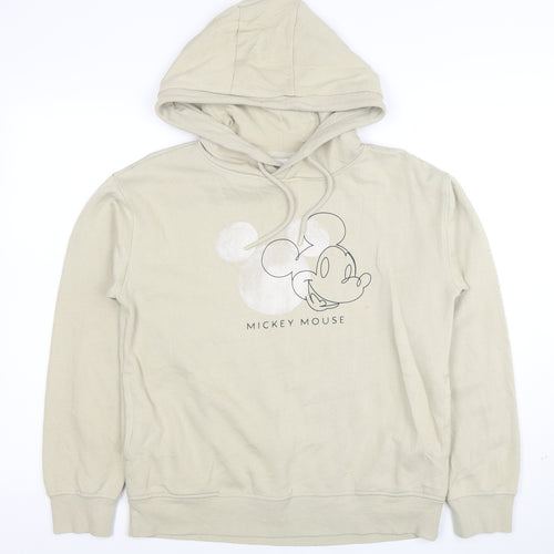 Disney Women Beige Mickey Mouse Pullover Hoodie XS