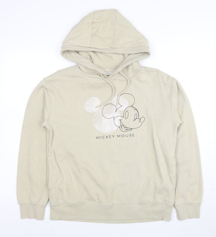 Disney Women Beige Mickey Mouse Pullover Hoodie XS