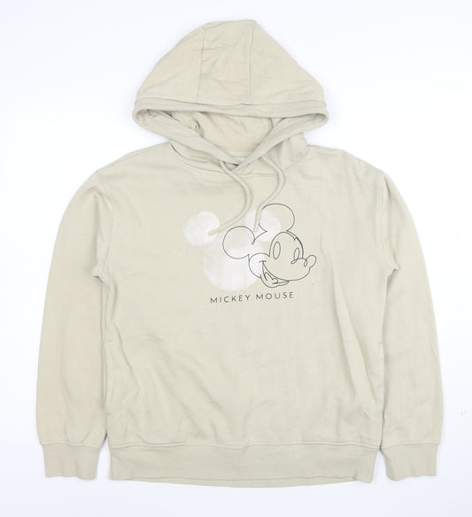 Disney Women Beige Mickey Mouse Pullover Hoodie XS