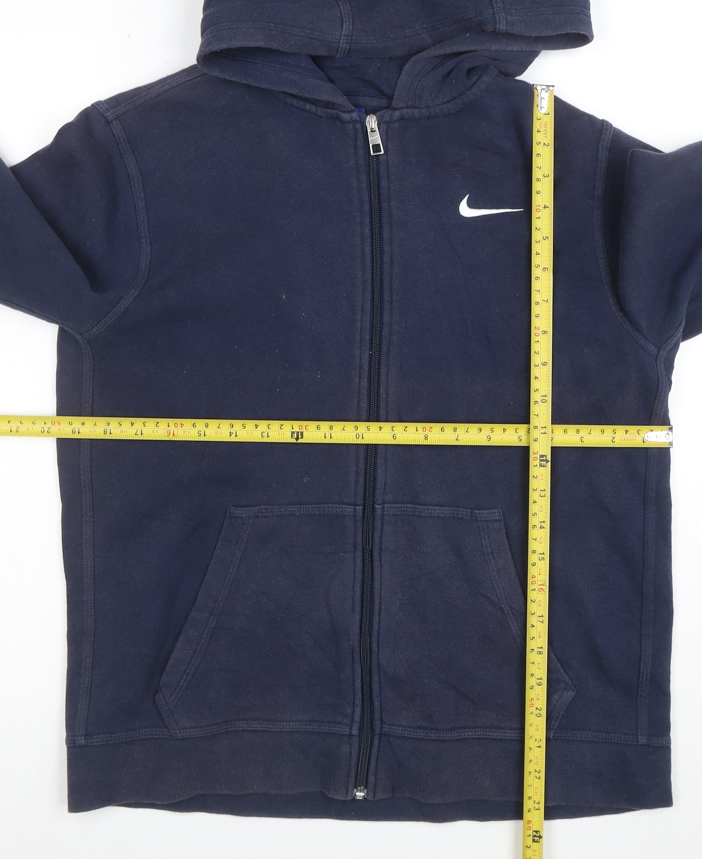 Nike Boys Navy Blue Full Zip Hoodie XL 13-15 Years Cotton Blend