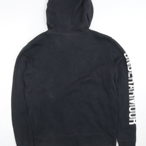 Under Armour Boys Black XS Full Zip Hoodie with Logo Print