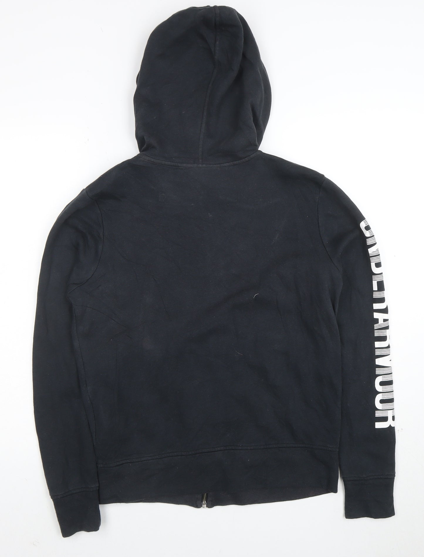 Under Armour Boys Black XS Full Zip Hoodie with Logo Print
