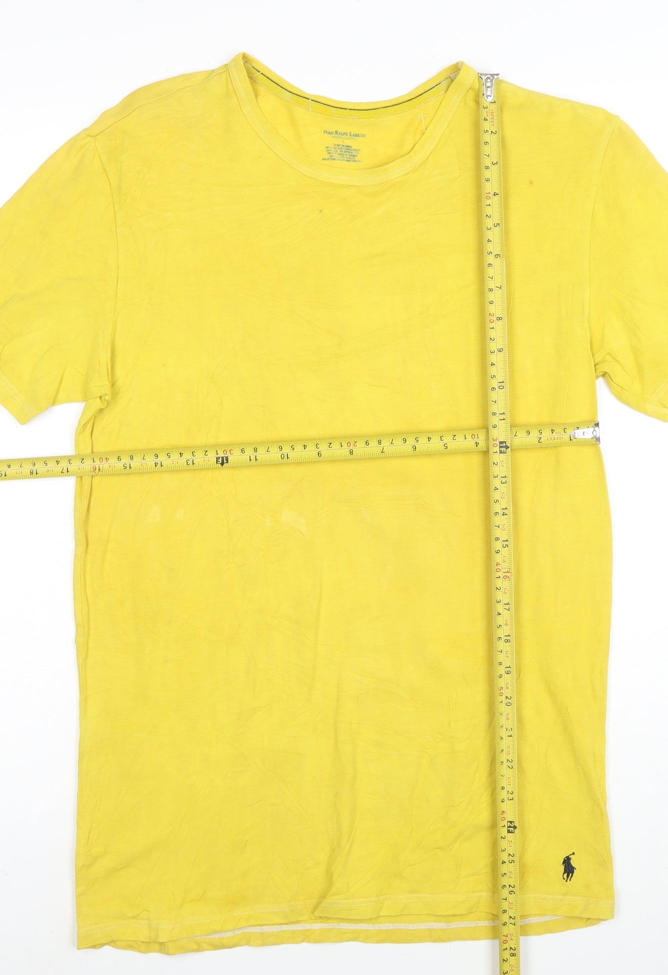 Polo Ralph Lauren Men's Yellow Slim Fit Stretch Cotton Crew T-Shirt L