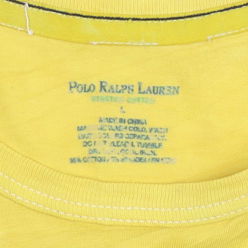 Polo Ralph Lauren Men's Yellow Slim Fit Stretch Cotton Crew T-Shirt L