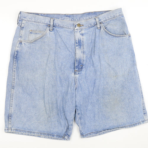 Wrangler Men Blue Denim Chino Shorts Size 40 Regular Fit