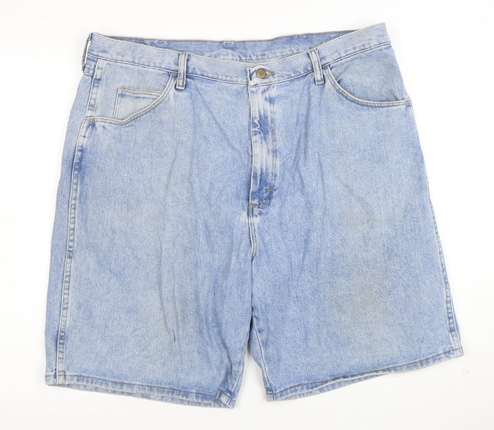 Wrangler Men Blue Denim Chino Shorts Size 40 Regular Fit
