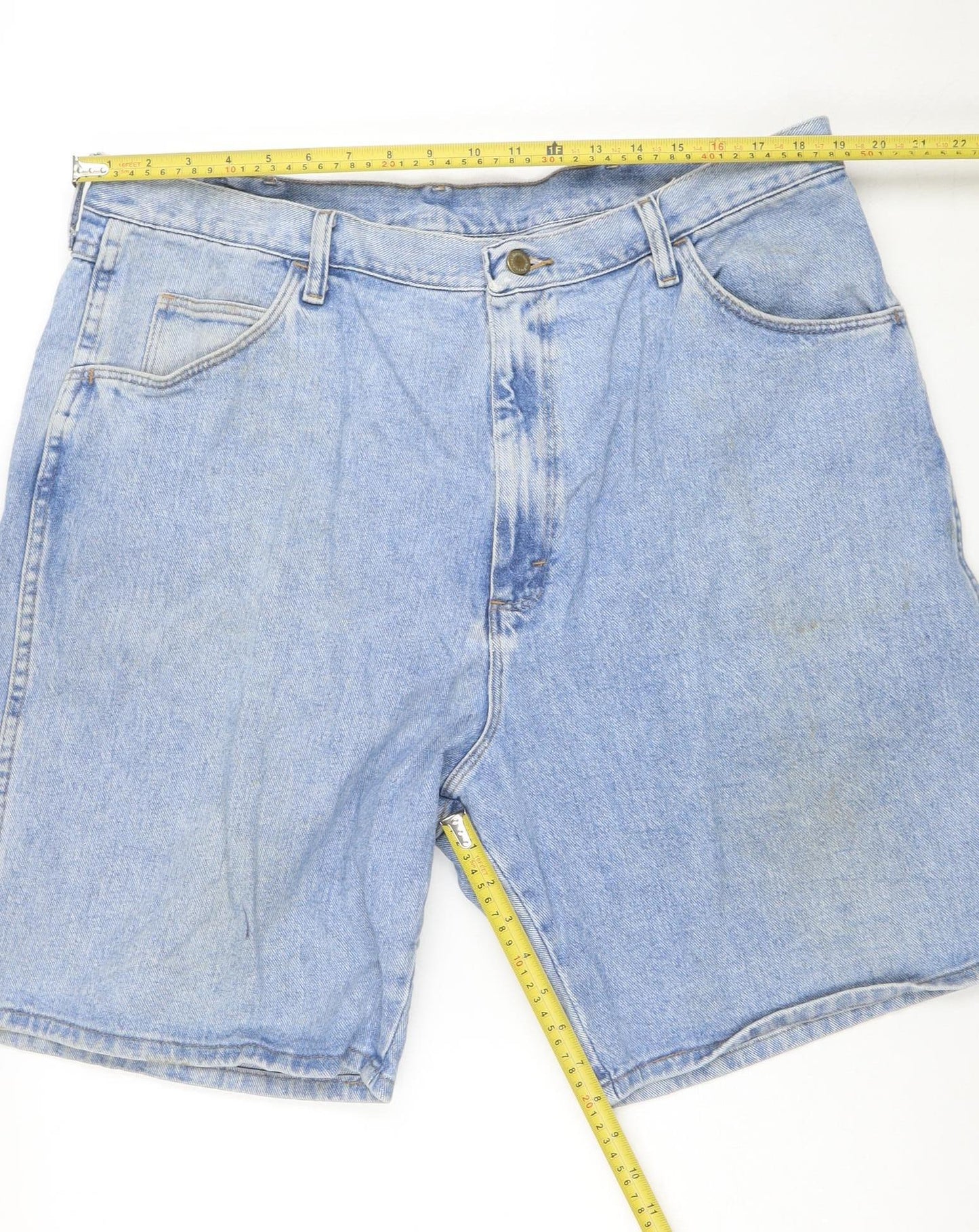 Wrangler Men Blue Denim Chino Shorts Size 40 Regular Fit