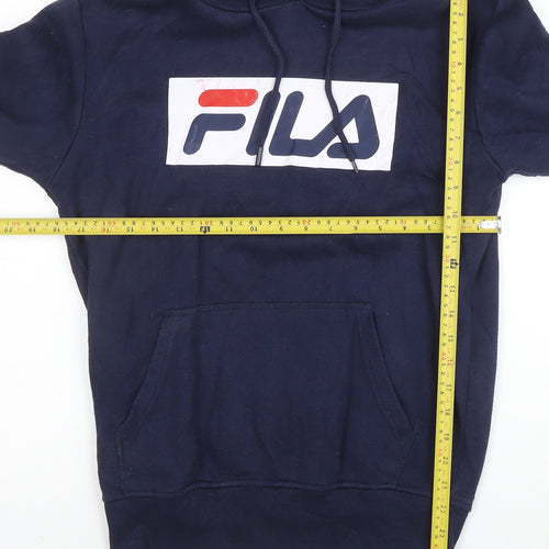Fila Men's Blue XS Pullover Hoodie with Logo Print