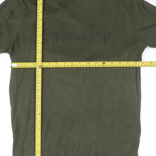 Calvin Klein Men’s Green Cotton Crew Neck Pullover Jumper Size S