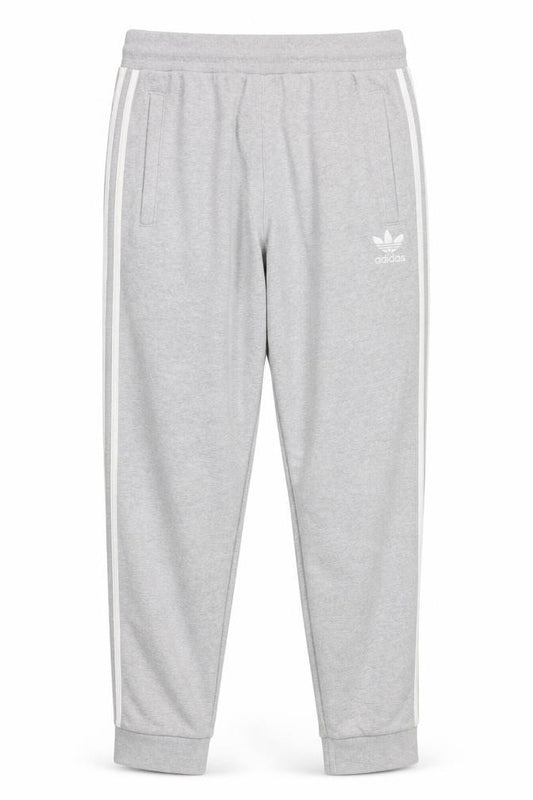 Front view of Adidas men’s grey jogger trousers medium regular fit cotton blend