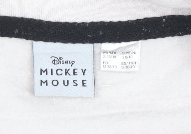 Disney Mickey Mouse Women's Beige Hoodie S Love Always Wins Graphic
