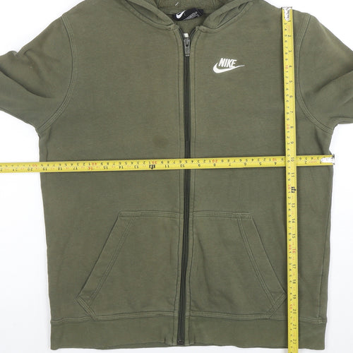 Nike Boys Green Full Zip Hoodie XL Cotton Blend Standard Fit