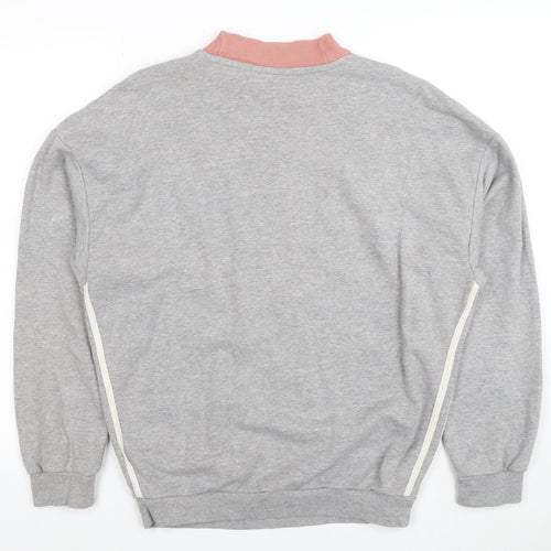 Adidas Womens Grey & Pink Crew Neck Pullover Sweatshirt Size 10 M
