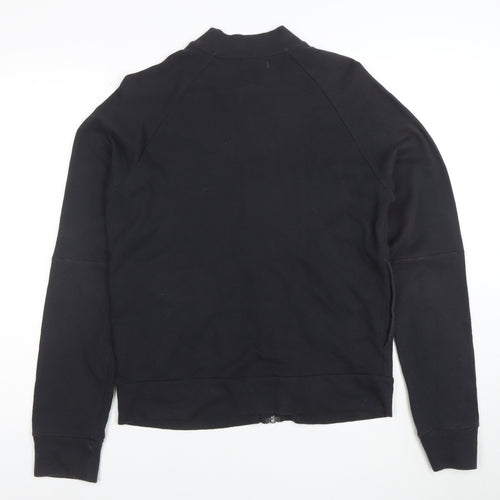 Adidas Women Black Full Zip Sweatshirt Size M Cotton Blend