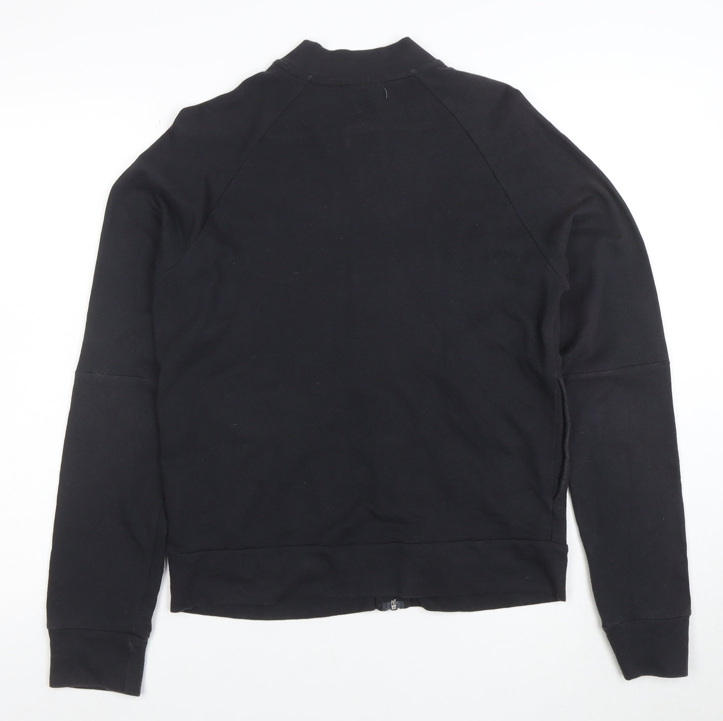 Adidas Women Black Full Zip Sweatshirt Size M Cotton Blend