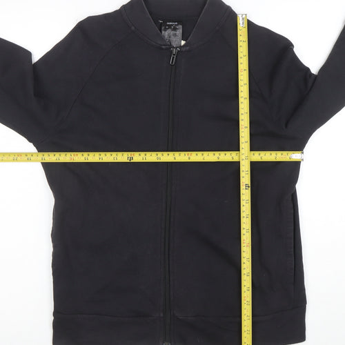 Adidas Women Black Full Zip Sweatshirt Size M Cotton Blend