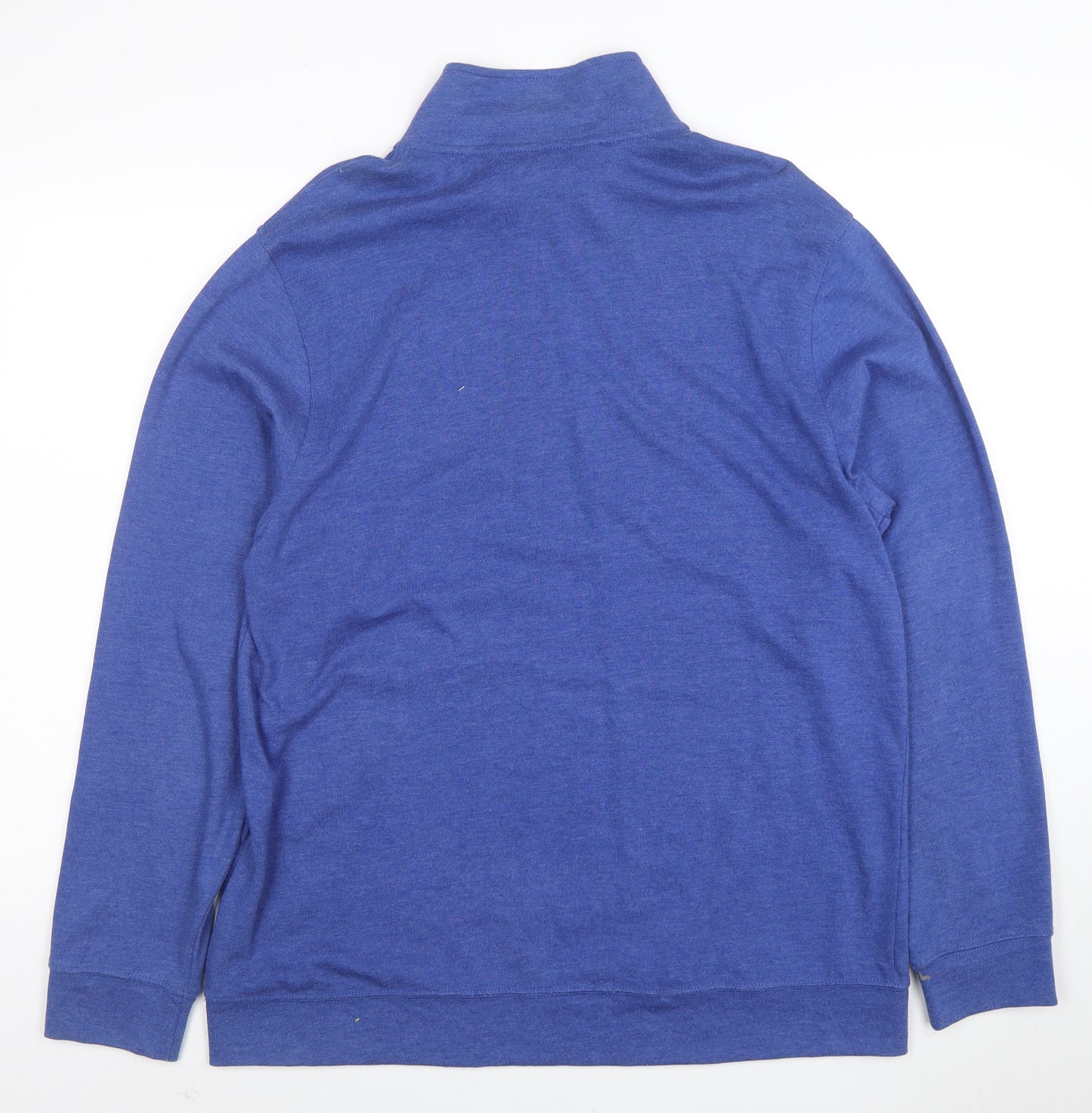 IZOD Men's Blue 1/4 Zip Pullover Sweatshirt L Cotton Blend