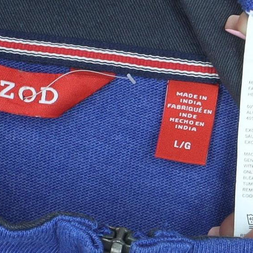 IZOD Men's Blue 1/4 Zip Pullover Sweatshirt L Cotton Blend