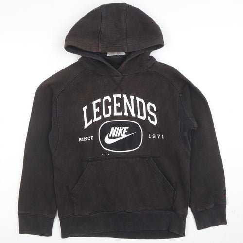 Nike Boys Black Pullover Hoodie Legends Graphic Print Size M