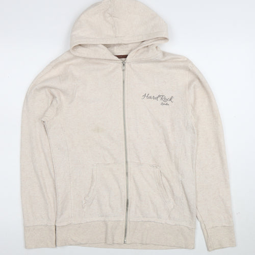 Hard Rock Cafe London Beige Full Zip Hoodie Women’s Size M