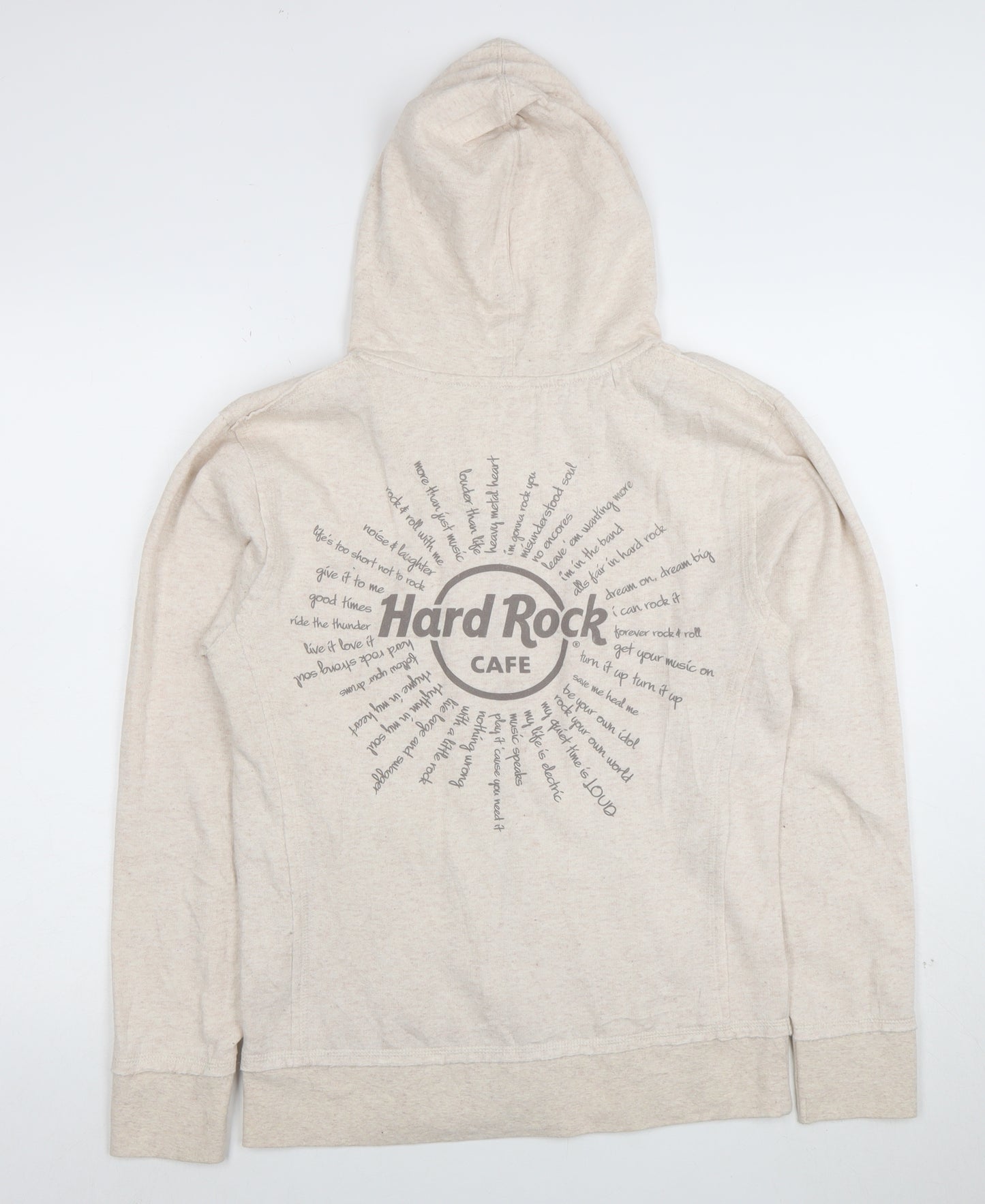 Hard Rock Cafe London Beige Full Zip Hoodie Women’s Size M