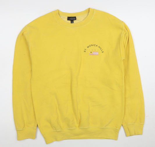 Topshop Unisex Yellow Graphic Pullover Sweatshirt S