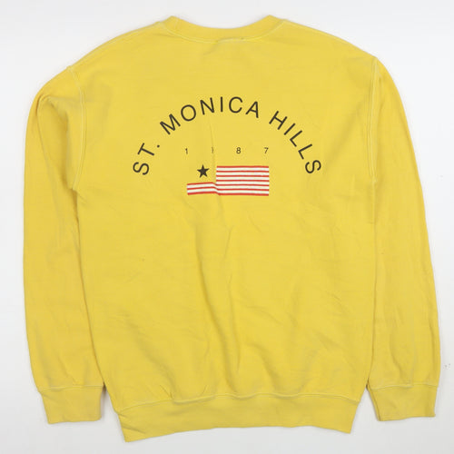 Topshop Unisex Yellow Graphic Pullover Sweatshirt S