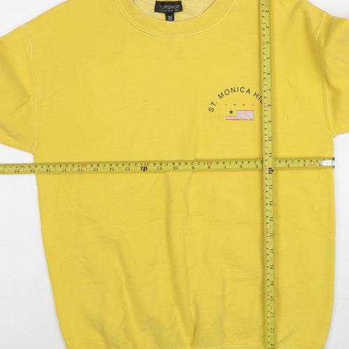 Topshop Unisex Yellow Graphic Pullover Sweatshirt S