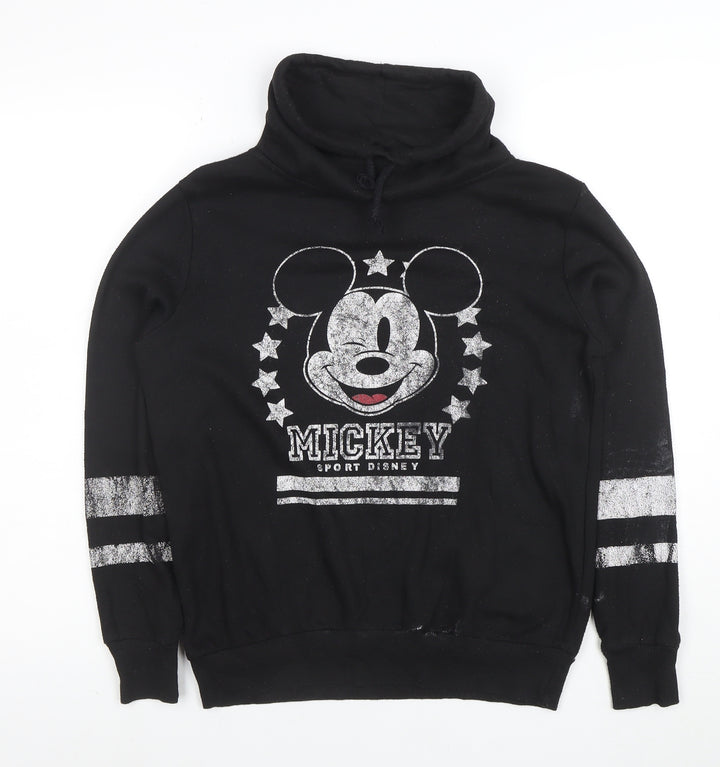 Disney Women’s Black Mickey Graphic Pullover Sweatshirt Size 8