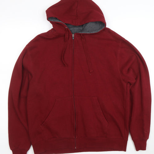 Champion Men's Red Full Zip Hoodie Size M Regular Fit