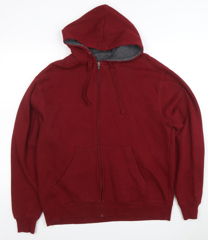 Champion Men's Red Full Zip Hoodie Size M Regular Fit