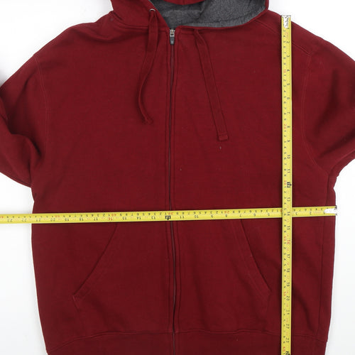 Champion Men's Red Full Zip Hoodie Size M Regular Fit