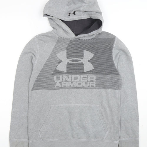 Under Armour Boys Grey Pullover Hoodie YLG Loose Fit Fleece