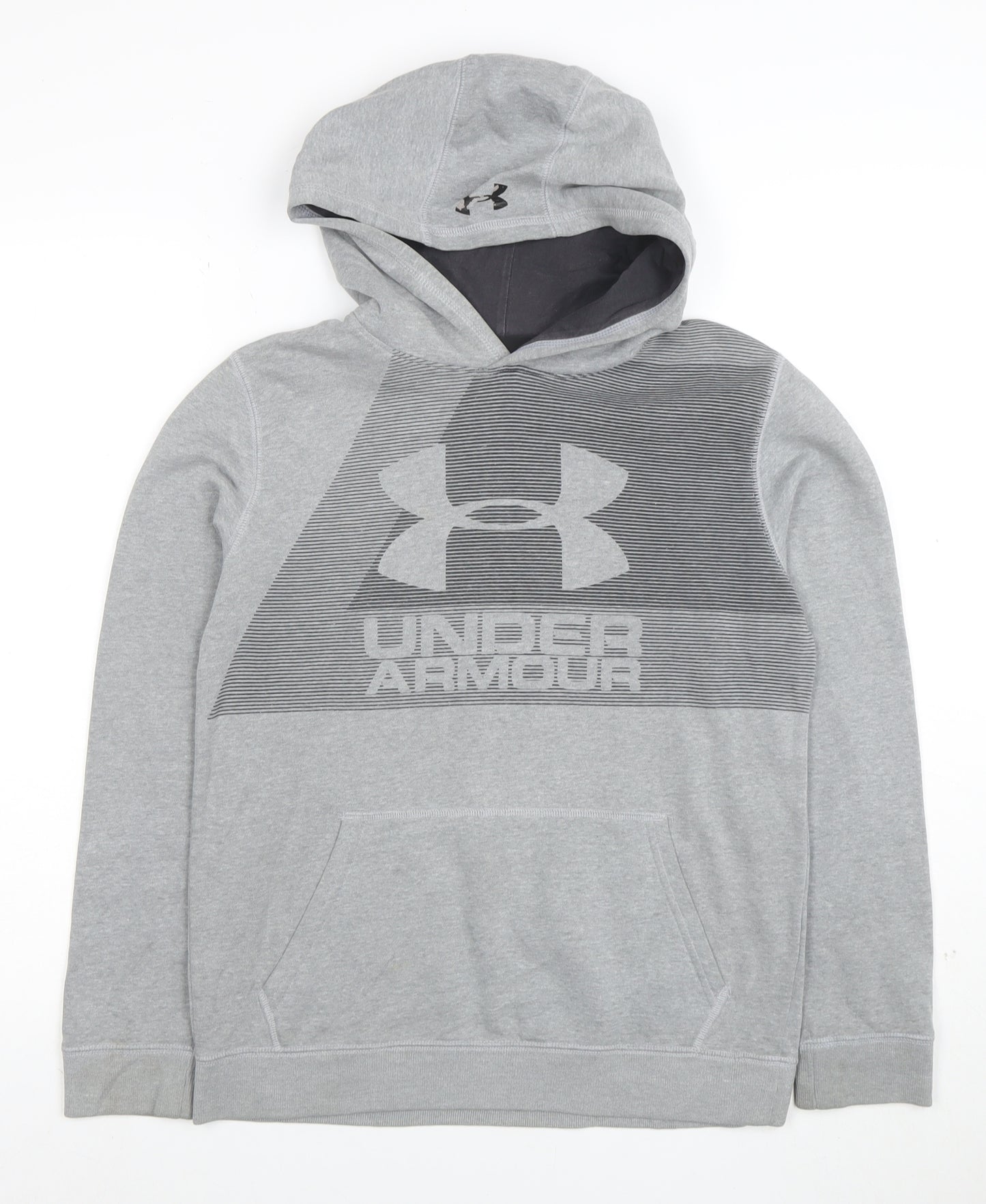 Under Armour Boys Grey Pullover Hoodie YLG Loose Fit Fleece