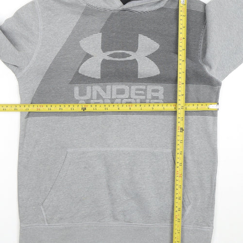 Under Armour Boys Grey Pullover Hoodie YLG Loose Fit Fleece
