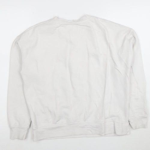 Disney Women White 2XS Pullover Sweatshirt Mickey Mouse Graphic