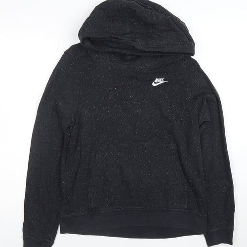 Nike Boys Black Speckled Pullover Hoodie Size S Cotton Blend