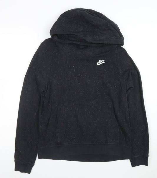 Nike Boys Black Speckled Pullover Hoodie Size S Cotton Blend