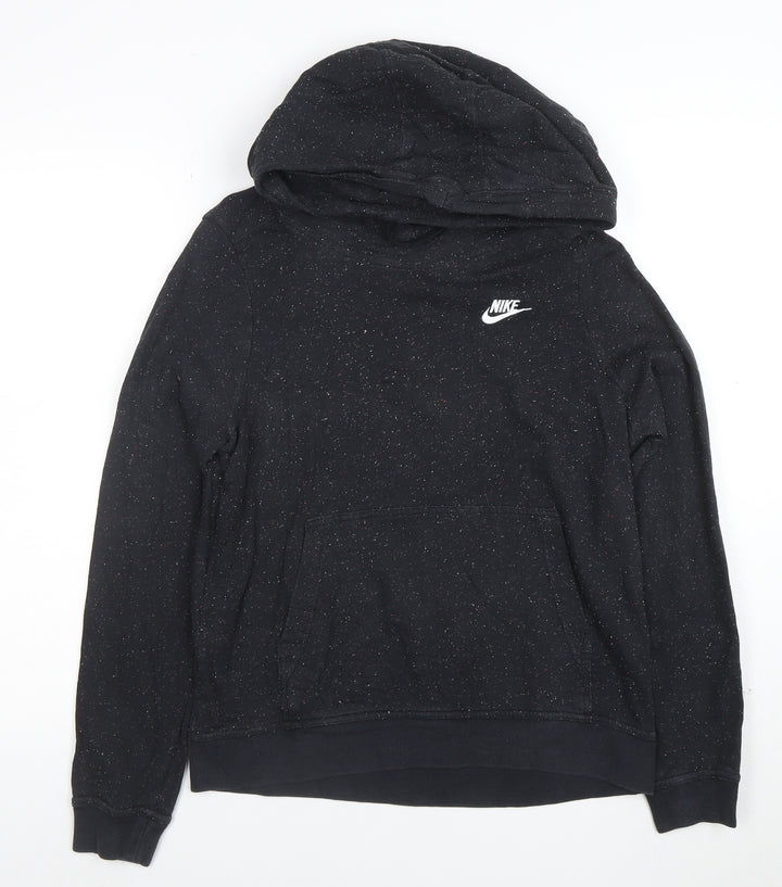 Nike Boys Black Speckled Pullover Hoodie Size S Cotton Blend