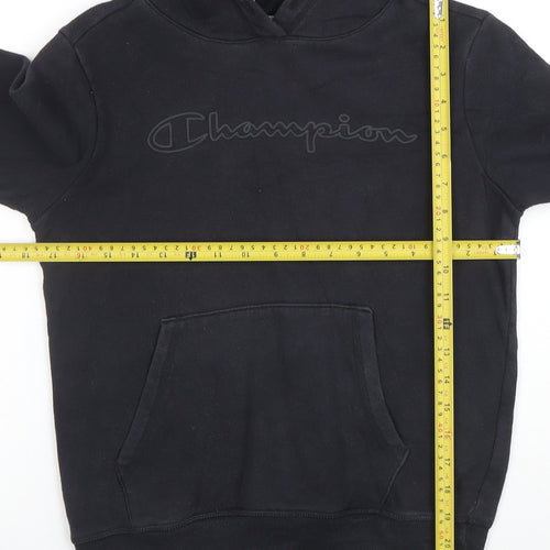 Champion Boys Black Small Pullover Hoodie Cotton Blend Kangaroo Pocket