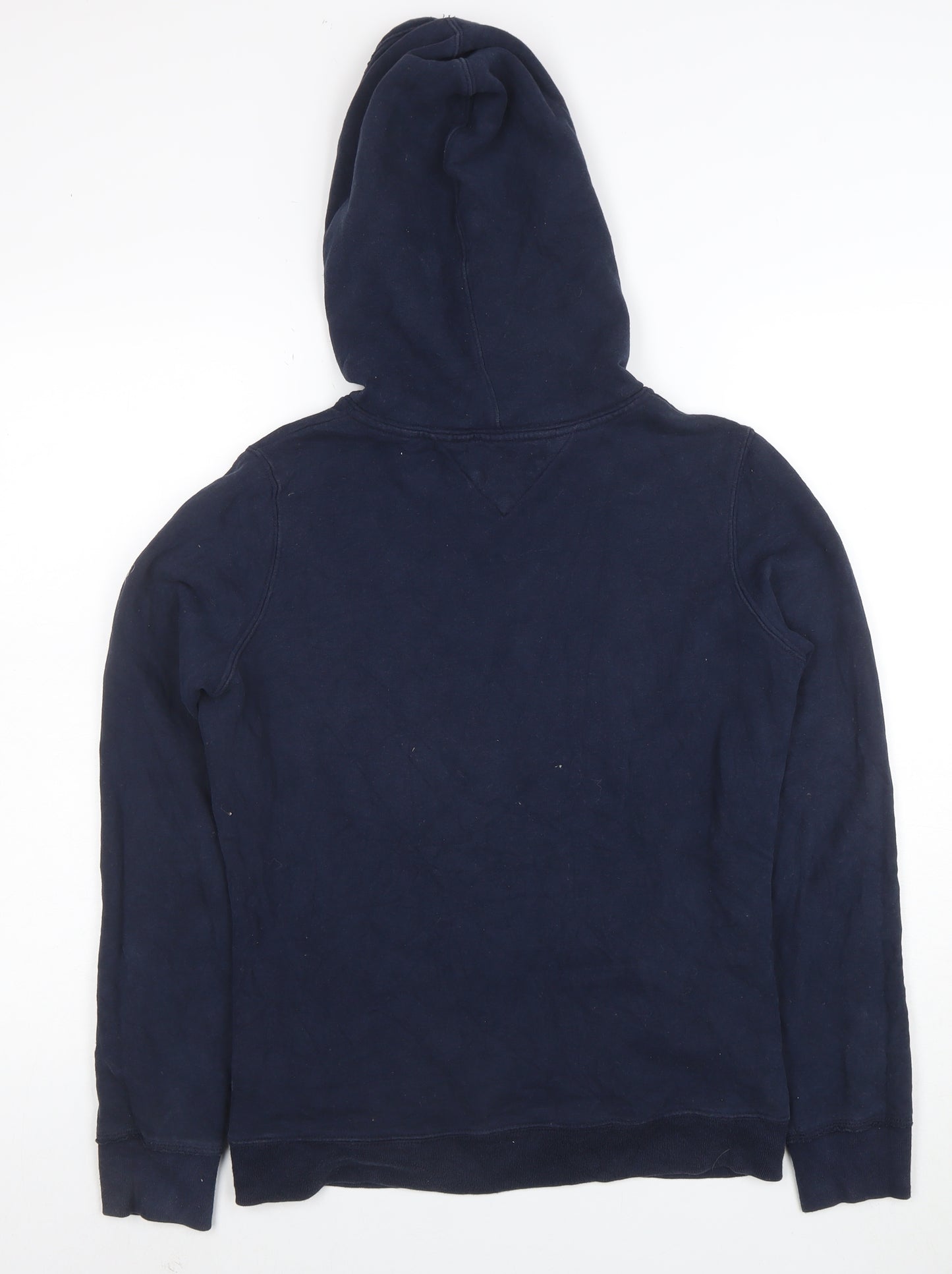 Tommy Hilfiger Men Blue Pullover Hoodie S Embroidered Logo Classic Style