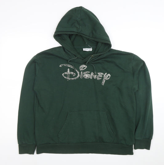 Disney Women’s Green Pullover Hoodie Size 12/14 Medium Cotton Blend