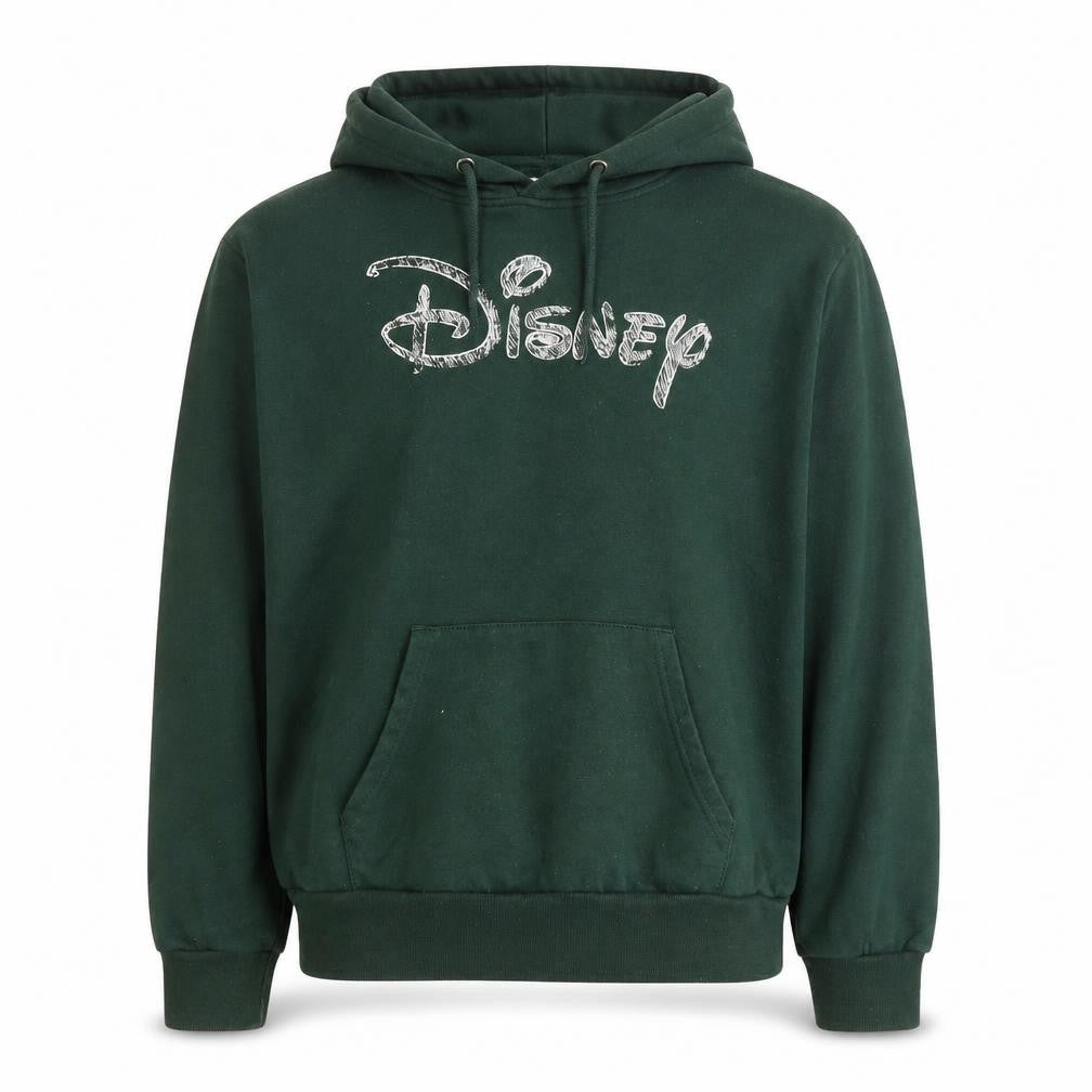 Front view of Disney Women’s Green Pullover Hoodie, size UK 12/14, Medium Cotton Blend