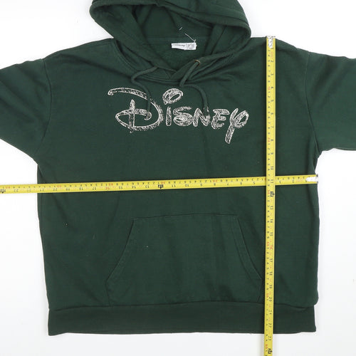Disney Women’s Green Pullover Hoodie Size 12/14 Medium Cotton Blend