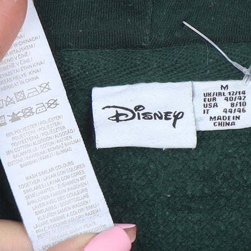 Disney Women’s Green Pullover Hoodie Size 12/14 Medium Cotton Blend