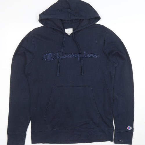 Champion Men’s Blue Small Pullover Hoodie Embroidered Logo