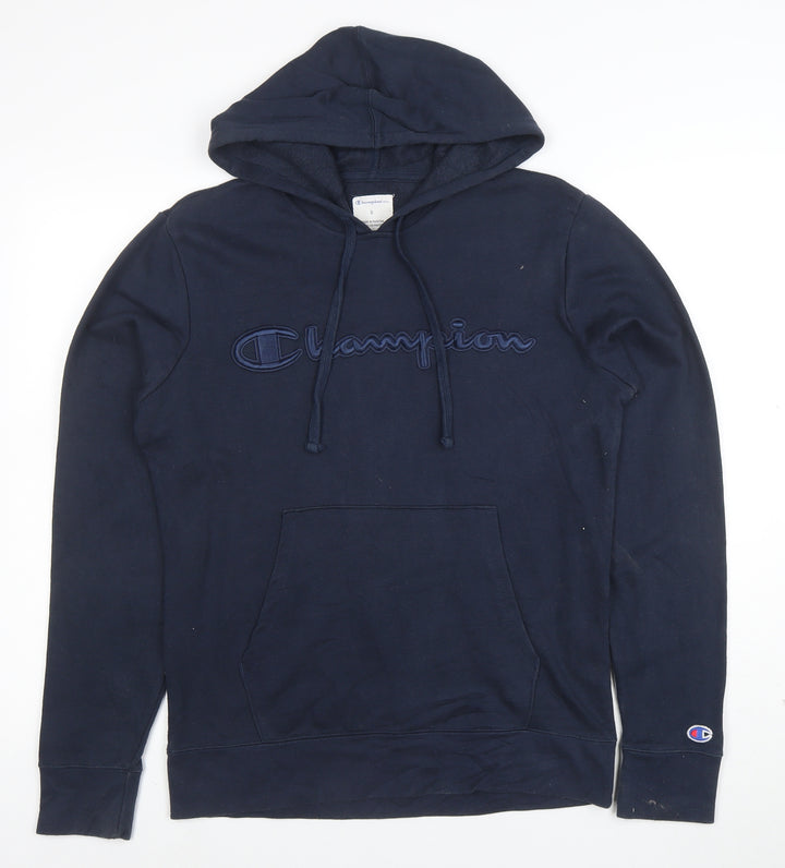 Champion Men’s Blue Small Pullover Hoodie Embroidered Logo