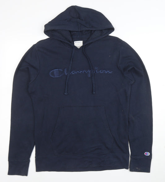 Champion Men’s Blue Small Pullover Hoodie Embroidered Logo