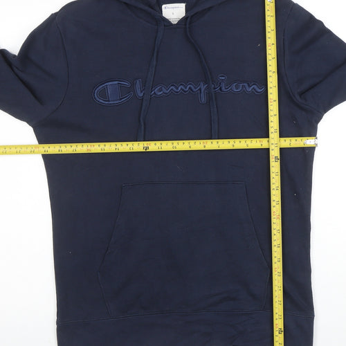Champion Men’s Blue Small Pullover Hoodie Embroidered Logo