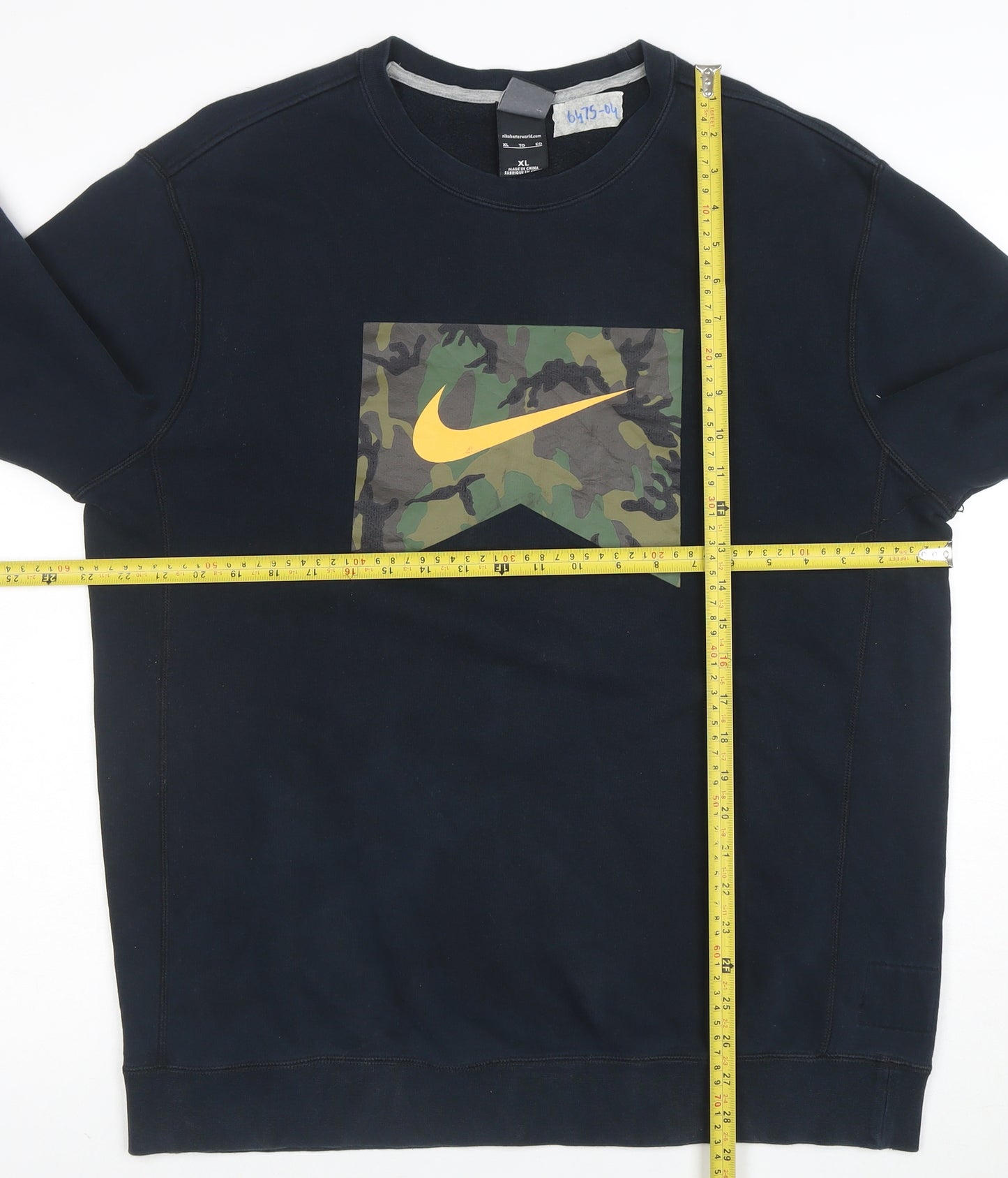 Nike Men's Blue Camouflage Logo Pullover Sweatshirt XL